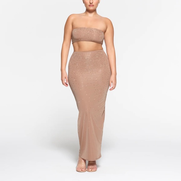 🎄💎SWAROVSKI X SKIMS🎄💎 JELLY SHEER BANDEAU SIENNA XS NWT - Picture 2 of 3